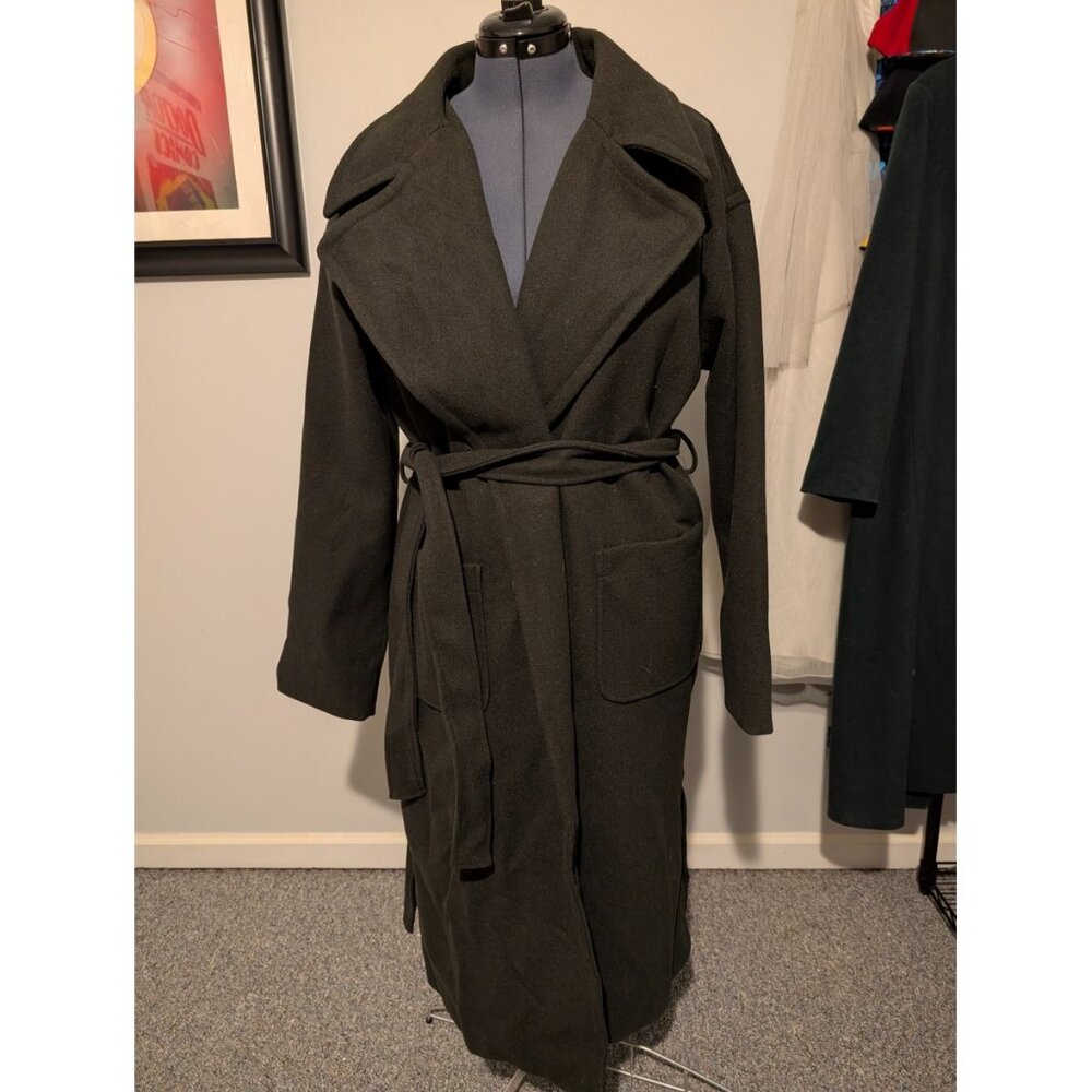 Disturbia Meltdown Oversized Green Belted Coat NWT Size 12